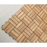 Teak Interlocking Deck Tiles, Mosaic Square Basket Pattern
