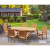 Cannes 6 Seater Teak Extending Garden Dining Set