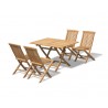Chester 4 Seater Teak Folding Garden Dining Set with Low Back Chairs