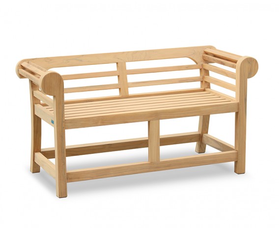 Teak Low Back Lutyens-Style Outdoor Bench - 1.35m