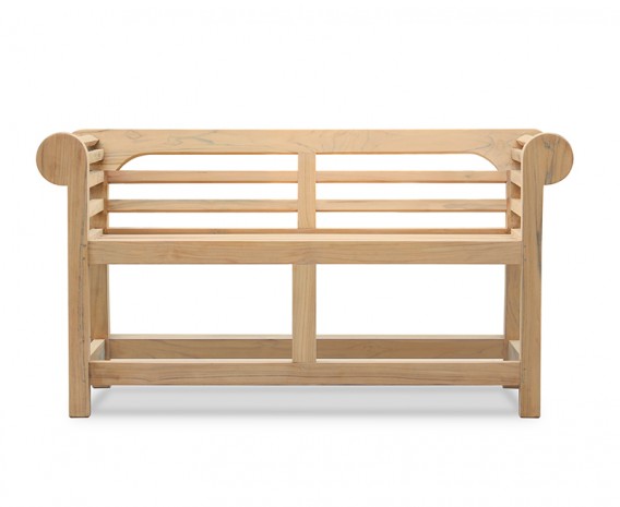 Teak Low Back Lutyens-Style Outdoor Bench - 1.35m