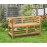 Teak Low Back Lutyens-Style Outdoor Bench - 1.35m