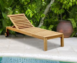 Oxburgh Teak Reclining Sun Lounger