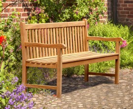 Exeter Teak Garden Bench, Flat Pack - 1.8m