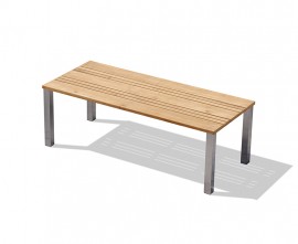 Marina Teak Rectangular Garden Dining Table with Metal Legs