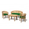 Apollo Teak Conversation Set with Banana Bench and Armchairs