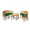 Wimbledon Teak Coffee Table and Banana Benches Set