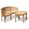 Wimbledon Teak Banana Bench and Coffee Table Set