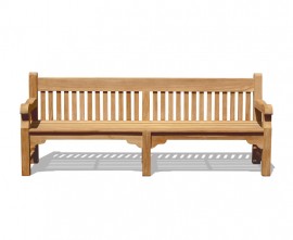 Greenwich Teak Solid Wood Park Bench - 2.4m