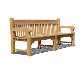 Greenwich Teak Outdoor Park Bench - 2.4m