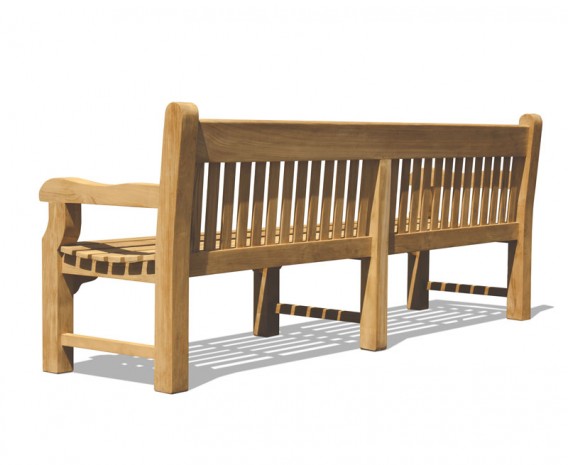 Greenwich Teak Solid Wood Park Bench - 2.4m