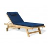 Reclining Sun Lounger - Navy Blue Cushion