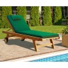 Teak Reclining Sun Lounger with Cushion