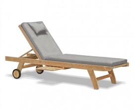 Reclining Sun Lounger - Grey Cushion