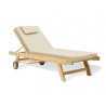 Reclining Sun Lounger - Natural Cushion