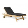 Reclining Sun Lounger - Black Cushion