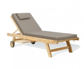 Reclining Sun Lounger - Taupe Cushion