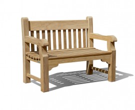 Greenwich Solid Wood Teak Park Bench - 1.2m