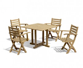 Sissinghurst Square 1m Dining Set with 4 Lymington Chairs
