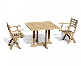 Sissinghurst 1m Square Dining Set with 2 Lymington Chairs