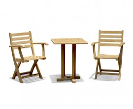 Sissinghurst Square 60cm Table with 2 Lymington Armchairs Set