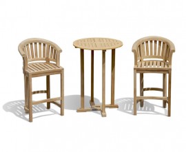 Sissinghurst 0.7m Bar Table with 2 Banana Chairs Set