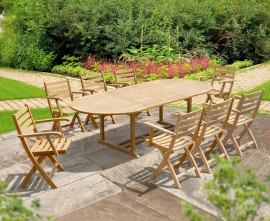 Oxburgh Extending Table with 8 Lymington Armchairs Set