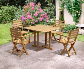 Sissinghurst Square 1m Dining Set with 4 Lymington Chairs
