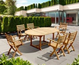 Oxburgh Extending 1.2 - 1.8m Dining Set with 6 Lymington Armchairs