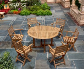 Sissinghurst 1.3m Round Dining Set with 6 Lymington Armchairs