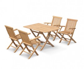 Teak 4 Seater Folding Garden Set