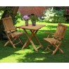 Lymington 2 Seater Square Folding Table with Oxburgh Armchairs