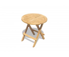 Small Teak Folding Picnic Table - Round