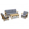Belmont Mid-Century Teak Garden Sofa Set - 5 Seater