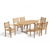 Oxburgh Bijou Double Leaf Extending 1.2-1.8m Table & 6 Yale Chairs