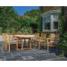 Oxburgh Bijou Double Leaf Extending 1.2-1.8m Table & 6 Yale Armchairs