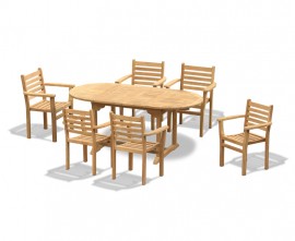 Oxburgh 6 Seater Teak Extendable Dining Set