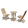 Teak 2 Seater Table and Folding Chairs Set