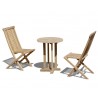 Teak 2 Seater Table and Folding Chairs Set