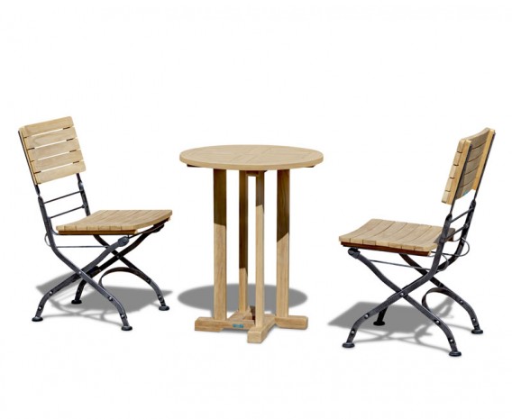 Sissinghurst 2 Seater Set, Round 60cm Table with 2 Cafe Folding Chairs