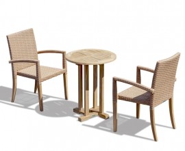 Rattan and Teak Garden Set - Honey Wicker