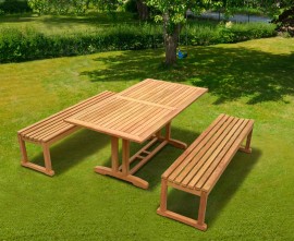 Rectory Rectangular 1.8m Dining Set with Benches