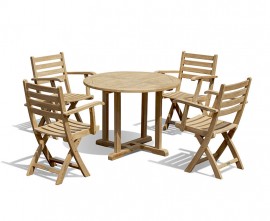 Sissinghurst 1m Round Table and Lymington Chairs Dining Set