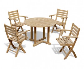 Sissinghurst Round Table 110cm and Lymington Chairs Dining Set