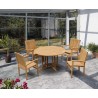 Berwick 1.2m Round Table with 4 Armchairs Garden Set