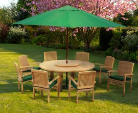 Orion Large Round Table and 8 Cannes Chair Dining Set