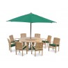 Large wooden garden table and chairs