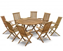 Lymington 8-seater Round Table with 8 Newhaven Chairs Dining Set