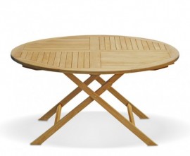 Folding large teak table