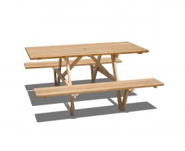 Teak Wheelchair Accessible Picnic Table - 1.8m